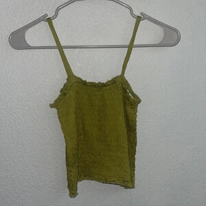 NWT Melrose and Market Women's Tank Top S Green Rayon Solid Sleeveless Pullover